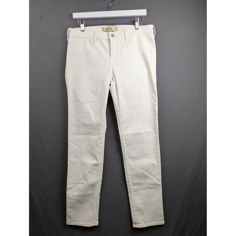Hollister Womens Skinny Jeans White Denim Low Rise Size 9R 29x32